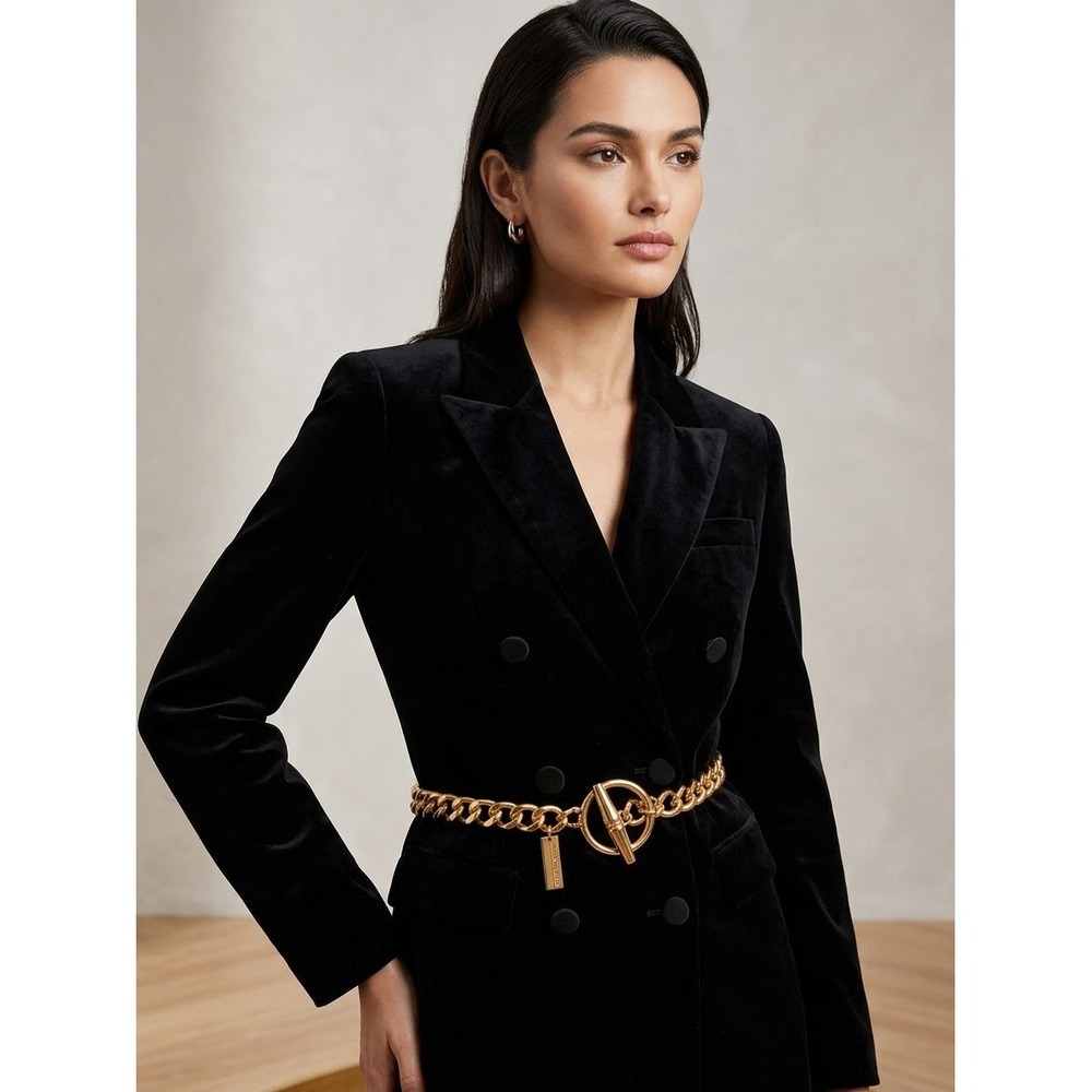 The Limited Gold Chunky Curb Chain Belt Toggle Closure New With Tags NWT 37 Inch